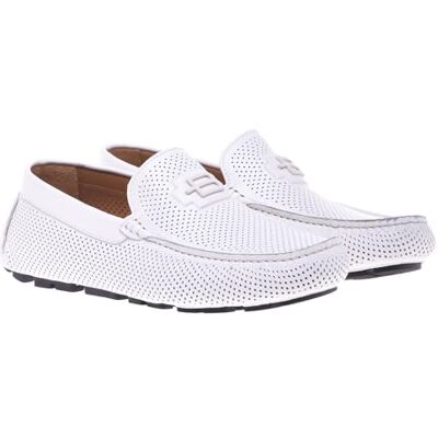 Baldinini Homme Loafer Perf.Calf White Mocassins, Blanc, 46 EU - Publicité Baldinini Homme Loafer Perf.Calf White Mocassins, Blanc, 46 EU - Publicité