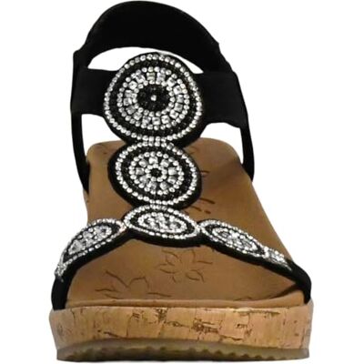 Skechers Women's Slingback Wedge Sandal, Black, 9.5 B (M) - Publicité Skechers Women's Slingback Wedge Sandal, Black, 9.5 B (M) - Publicité