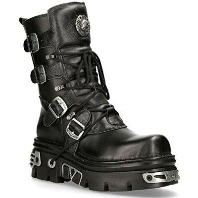 New Rock 373-S4 Bottes Gothiques Mi-Mollet Punk Gothiques en Cuir Noir Métallisé Avec Lacets et Fermeture à Boucle 10 - Publicité New Rock 373-S4 Bottes Gothiques Mi-Mollet Punk Gothiques en Cuir Noir Métallisé Avec Lacets et Fermeture à Boucle 10 - Publicité