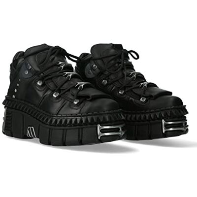 New Rock Bottes unisexes à semelle avec lacets Noir Cuir/Unisexe Black Boots Leather Shoelaces , Noir , 38 EU - Publicité New Rock Bottes unisexes à semelle avec lacets Noir Cuir/Unisexe Black Boots Leather Shoelaces , Noir , 38 EU - Publicité