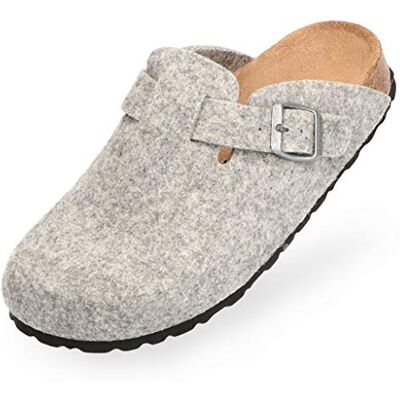BOnova Chaussons pour homme et femme Pantoufles confortables en feutre avec semelle anatomique Chaussons en feutre antidérapants avec semelle en caoutchouc Sabots en liège de qualité supérieure - Publicité BOnova Chaussons pour homme et femme Pantoufles confortables en feutre avec semelle anatomique Chaussons en feutre antidérapants avec semelle en caoutchouc Sabots en liège de qualité supérieure - Publicité