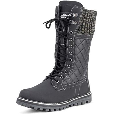 Polarr Femmes Neige Durable Thermique Hiver Warm Imperméable Mi-Mollet Bottes Noir Cuir UK6/EU39 YC0379 - Publicité Polarr Femmes Neige Durable Thermique Hiver Warm Imperméable Mi-Mollet Bottes Noir Cuir UK6/EU39 YC0379 - Publicité