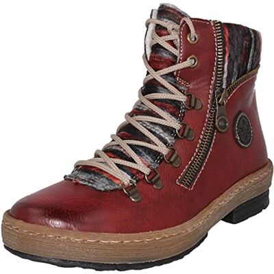 Rieker Bottes à lacets pour femme, rouge, 36 EU - Publicité Rieker Bottes à lacets pour femme, rouge, 36 EU - Publicité