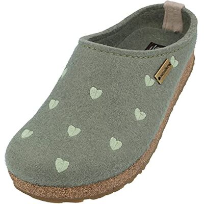 HAFLINGER Chaussons Mixte Adulte Grizzly Cuoricino 741031, Pointure:40 EU, La Couleur:Vert - Publicité HAFLINGER Chaussons Mixte Adulte Grizzly Cuoricino 741031, Pointure:40 EU, La Couleur:Vert - Publicité