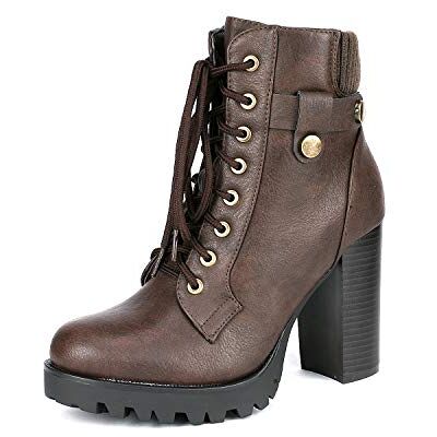 DREAM PAIRS Bottes pour Femmes Bottines à Talons Hauts Chaussures à Plateforme avec Lacets et Fermeture Eclair SCANDL,Size 41.5,Brun,SCANDL - Publicité DREAM PAIRS Bottes pour Femmes Bottines à Talons Hauts Chaussures à Plateforme avec Lacets et Fermeture Eclair SCANDL,Size 41.5,Brun,SCANDL - Publicité