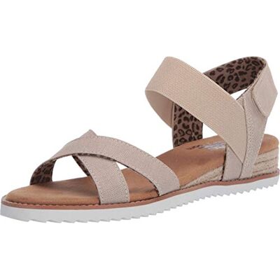 Skechers BOBS Women's Desert Kiss-Secret Picnic Flat Sandal, Natural, 9.5 M US - Publicité Skechers BOBS Women's Desert Kiss-Secret Picnic Flat Sandal, Natural, 9.5 M US - Publicité