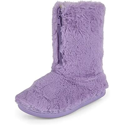 Polar Mousse à mémoire de forme zippée en fausse fourrure recouverte de semelle en caoutchouc intérieur extérieur confortable chaussons de luxe de luxe de femme Violet 38 - Publicité Polar Mousse à mémoire de forme zippée en fausse fourrure recouverte de semelle en caoutchouc intérieur extérieur confortable chaussons de luxe de luxe de femme Violet 38 - Publicité