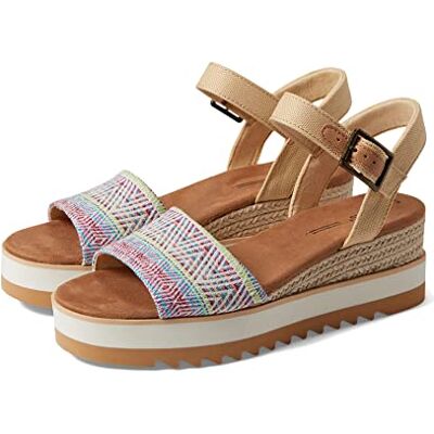 TOMS Diana Mule Sandales compensées confortables à enfiler avec semelle intermédiaire rembourrée et talon compensé pour une utilisation de jour comme de nuit, naturel, 37 EU - Publicité TOMS Diana Mule Sandales compensées confortables à enfiler avec semelle intermédiaire rembourrée et talon compensé pour une utilisation de jour comme de nuit, naturel, 37 EU - Publicité