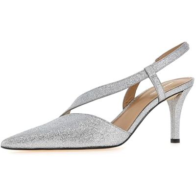 Michael Kors Femme Jaida Heeled Shoes, Argenté, 36.5 EU - Publicité Michael Kors Femme Jaida Heeled Shoes, Argenté, 36.5 EU - Publicité