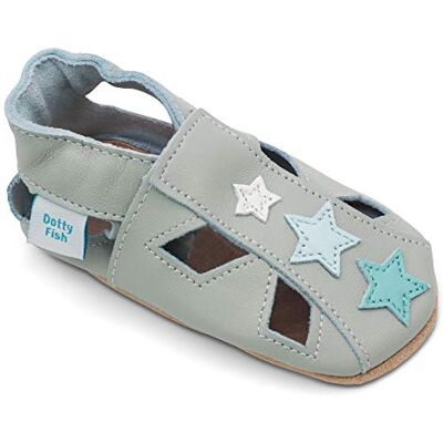 Dotty Fish Sandales Bébé & Enfant en Cuir – Semelle Souple Antidérapante, Chaussures Premiers Pas, Respirantes Étoiles grises 18-24 mois - Publicité Dotty Fish Sandales Bébé & Enfant en Cuir – Semelle Souple Antidérapante, Chaussures Premiers Pas, Respirantes Étoiles grises 18-24 mois - Publicité