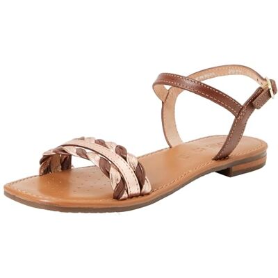 Geox Sandales plates D Sozy Q a pour femme, Or rose cognac, 38 EU - Publicité Geox Sandales plates D Sozy Q a pour femme, Or rose cognac, 38 EU - Publicité