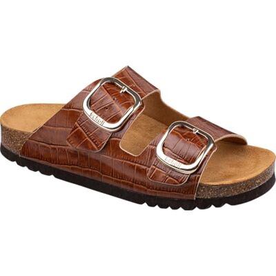 Scholl NOELLE Leather Croco Print Cognac - Publicité Scholl NOELLE Leather Croco Print Cognac - Publicité