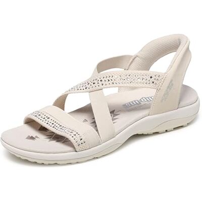 Skechers Sandales Reggae Slim-Summer Sparkle pour femme, naturel, 36 EU - Publicité Skechers Sandales Reggae Slim-Summer Sparkle pour femme, naturel, 36 EU - Publicité