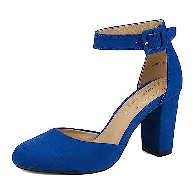 DREAM PAIRS Chaussures à Talons Hauts pour Femmes Escarpins Elégants avec Bride à la Cheville pour Mariages et Fêtes Bleu/Suede Angela Taille 41.5 - Publicité DREAM PAIRS Chaussures à Talons Hauts pour Femmes Escarpins Elégants avec Bride à la Cheville pour Mariages et Fêtes Bleu/Suede Angela Taille 41.5 - Publicité