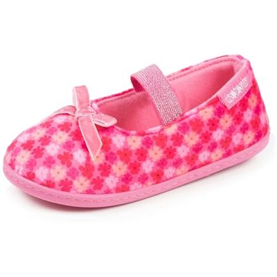 Isotoner Chaussons pantoufles Ballerines fille velours, maintien souple, facile à enfiler, semelle flexible, 27, fleurs rose - Publicité Isotoner Chaussons pantoufles Ballerines fille velours, maintien souple, facile à enfiler, semelle flexible, 27, fleurs rose - Publicité