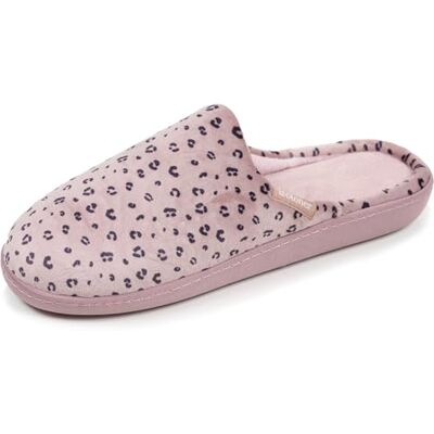 Isotoner Chaussons pantoufles Mules femme microvelours semelle ergonomique soutien voûte plantaire, 38, léopard blush - Publicité Isotoner Chaussons pantoufles Mules femme microvelours semelle ergonomique soutien voûte plantaire, 38, léopard blush - Publicité