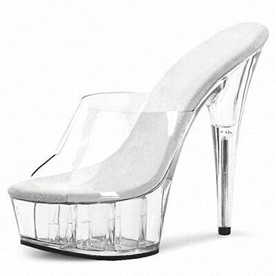 HYDgfiuf Talons Hauts Transparents pour Femmes Plate-Forme Transparente Mules Sandales Sexy Stripper Club Pole Dancing Robe de mariée Chaussures de soirée Grande Taille 35-46,Clear,43 - Publicité HYDgfiuf Talons Hauts Transparents pour Femmes Plate-Forme Transparente Mules Sandales Sexy Stripper Club Pole Dancing Robe de mariée Chaussures de soirée Grande Taille 35-46,Clear,43 - Publicité