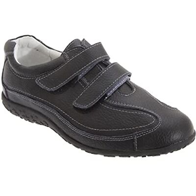 Boulevard Chaussures Extra Larges en Cuir et à Sangles à Scratch Femme (38 FR) (Noir) - Publicité Boulevard Chaussures Extra Larges en Cuir et à Sangles à Scratch Femme (38 FR) (Noir) - Publicité