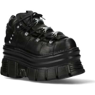 New Rock Bottines Epaisses Style Gothique Punk Noires M-106-C178 - Publicité New Rock Bottines Epaisses Style Gothique Punk Noires M-106-C178 - Publicité