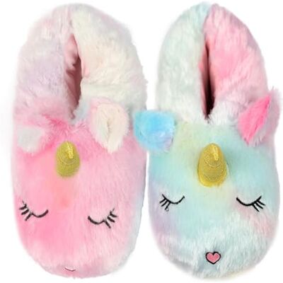 A2Z Pantoufles licorne douces et chaudes en peluche 3D avec visage d'animal Chaussures d'intérieur Rose arc-en-ciel Semelle antidérapante Cadeau amusant pour enfants Pointure 46 à 42 - Publicité A2Z Pantoufles licorne douces et chaudes en peluche 3D avec visage d'animal Chaussures d'intérieur Rose arc-en-ciel Semelle antidérapante Cadeau amusant pour enfants Pointure 46 à 42 - Publicité
