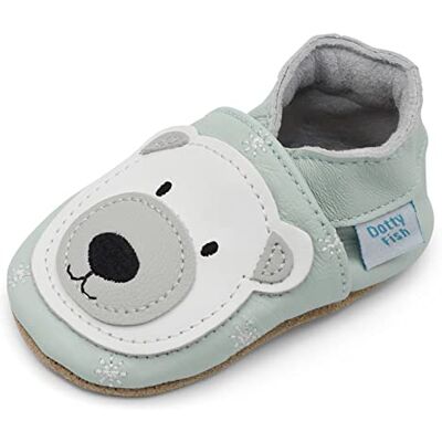 Dotty Fish Chaussures Bébé et Enfant en Cuir Souple – Antidérapantes, Légères et Respirantes, Semelle Souple pour Premiers Pas, Unisexe Bleu avec Ours Polaire 18-24 Mois - Publicité Dotty Fish Chaussures Bébé et Enfant en Cuir Souple – Antidérapantes, Légères et Respirantes, Semelle Souple pour Premiers Pas, Unisexe Bleu avec Ours Polaire 18-24 Mois - Publicité