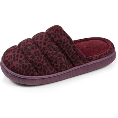 Isotoner Chaussons pantoufles Mules femme suédine semelle bloup xtra confort, 39, léopard bordeaux - Publicité Isotoner Chaussons pantoufles Mules femme suédine semelle bloup xtra confort, 39, léopard bordeaux - Publicité