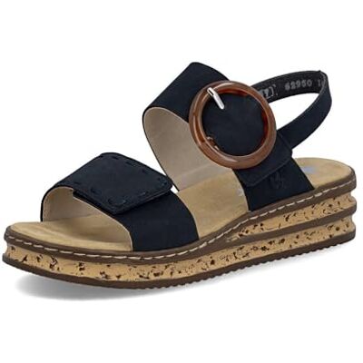 Rieker Sandales compensées pour femme 62950, Bleu 14., 38 EU Schmal - Publicité Rieker Sandales compensées pour femme 62950, Bleu 14., 38 EU Schmal - Publicité