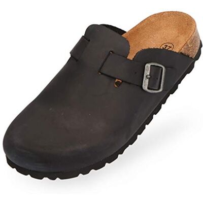 BOnova Wesel: pantoufles cuir 4 couleurs et tailles 35 à 50 Chaussons en cuir véritable (nubuck) avec semelle en liège fabriqué en UE, Noir , 43 EU - Publicité BOnova Wesel: pantoufles cuir 4 couleurs et tailles 35 à 50 Chaussons en cuir véritable (nubuck) avec semelle en liège fabriqué en UE, Noir , 43 EU - Publicité
