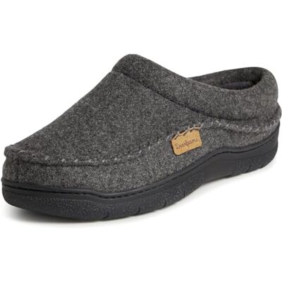 Dearfoams Men's Thompson Memory Foam Clog Slipper, Dark Heather Grey Wool, 8/9 UK - Publicité Dearfoams Men's Thompson Memory Foam Clog Slipper, Dark Heather Grey Wool, 8/9 UK - Publicité