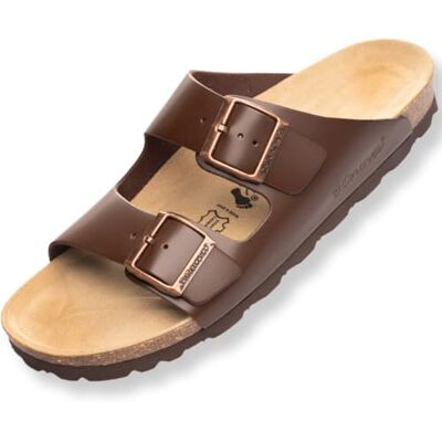 BOnova Schwanberg Mules en cuir véritable pour homme en 2 couleurs en tailles 40-48 : chaussons confortables en cuir véritable avec semelle intérieure en liège – Sandales fabriquées dans l'UE, Cuir - Publicité BOnova Schwanberg Mules en cuir véritable pour homme en 2 couleurs en tailles 40-48 : chaussons confortables en cuir véritable avec semelle intérieure en liège – Sandales fabriquées dans l'UE, Cuir - Publicité