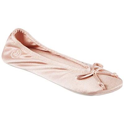 Isotoner Ballerine en satin pour femme avec Schleife, Wildledersohle Hausschuh, Noir, 39/40 EU - Publicité Isotoner Ballerine en satin pour femme avec Schleife, Wildledersohle Hausschuh, Noir, 39/40 EU - Publicité
