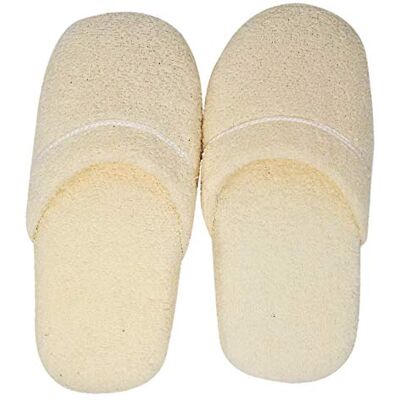 INGROSSO MERCERIE LCF LCF Chaussons en èponge 100% coton (femme, crème) - Publicité INGROSSO MERCERIE LCF LCF Chaussons en èponge 100% coton (femme, crème) - Publicité
