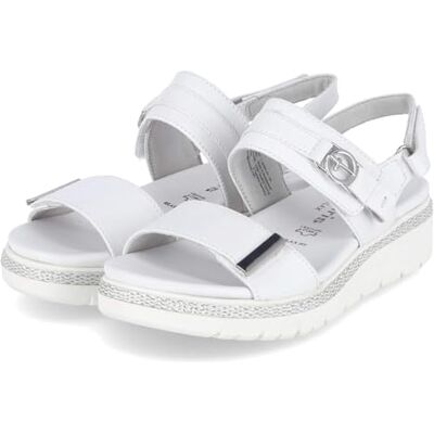 Tamaris Sandales blanches en cuir lisse pour femme, Blanc., 39 EU - Publicité Tamaris Sandales blanches en cuir lisse pour femme, Blanc., 39 EU - Publicité