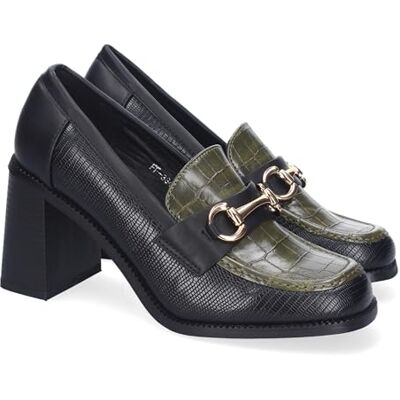 Mocassin à Talon pour Femme, Confortable et élégant, Design Moderne et détail métallique sur Le Cou-de-Pied. Vert Talla 36 - Publicité Mocassin à Talon pour Femme, Confortable et élégant, Design Moderne et détail métallique sur Le Cou-de-Pied. Vert Talla 36 - Publicité