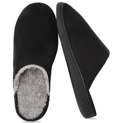 riemot Chaussons Hommes Chaudes D'hiver,Pantoufles Confort et Peluche à Mémoire de Forme,Chaussures D'intérieur/Extérieur, Fourrure et Doublure Polaire,Chausson Chambre Légères et Douces, Noir EU 42 - Publicité riemot Chaussons Hommes Chaudes D'hiver,Pantoufles Confort et Peluche à Mémoire de Forme,Chaussures D'intérieur/Extérieur, Fourrure et Doublure Polaire,Chausson Chambre Légères et Douces, Noir EU 42 - Publicité