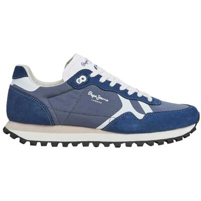 Pepe Jeans - PMS40005 Brit-On Print Leather Sneakers bleu marine - Publicité Pepe Jeans - PMS40005 Brit-On Print Leather Sneakers bleu marine - Publicité