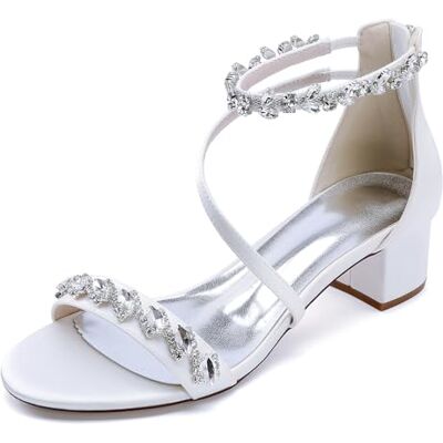 TNMIUH Sandales de Mariage Blanches, Strass Cristal, Talon Bloc Moyen, Bride Cheville Croisée, Escarpins de Mariée Ivoire pour Femme,Blanc,42 EU - Publicité TNMIUH Sandales de Mariage Blanches, Strass Cristal, Talon Bloc Moyen, Bride Cheville Croisée, Escarpins de Mariée Ivoire pour Femme,Blanc,42 EU - Publicité
