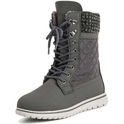Polar Boot Femmes Matelassé Court Neige Hiver Fausse Fourrure Chaud Durable Imperméable Bottes GRE38 AYC0526 Gris Nylon Matelassé Cardy Taille 38 EU/5 UK - Publicité Polar Boot Femmes Matelassé Court Neige Hiver Fausse Fourrure Chaud Durable Imperméable Bottes GRE38 AYC0526 Gris Nylon Matelassé Cardy Taille 38 EU/5 UK - Publicité