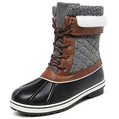 DREAM PAIRS Bottes Neige Femme Hiver Mi-Mollet Imperméables Chaudes Antidérapantes Extérieur,Size 40.5,Noir/Gris,Monte_01 - Publicité DREAM PAIRS Bottes Neige Femme Hiver Mi-Mollet Imperméables Chaudes Antidérapantes Extérieur,Size 40.5,Noir/Gris,Monte_01 - Publicité