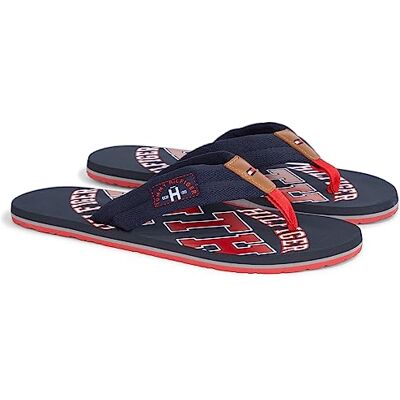 Tommy Hilfiger Tongs Homme Essential TH Beach Sandal Claquettes, Bleu (Midnight), 44 EU - Publicité Tommy Hilfiger Tongs Homme Essential TH Beach Sandal Claquettes, Bleu (Midnight), 44 EU - Publicité
