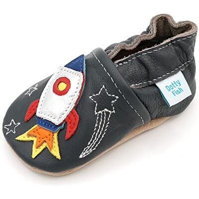 Dotty Fish Chaussures Bébé Premiers Pas Cuir Souple Fusée 12-18 Mois - Publicité Dotty Fish Chaussures Bébé Premiers Pas Cuir Souple Fusée 12-18 Mois - Publicité