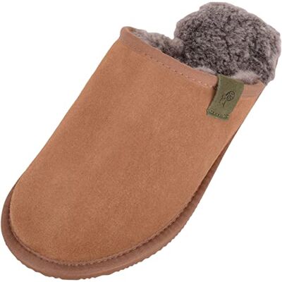SNUGRUGS Pantoufles d'hiver en peau de mouton véritable avec semelle EVA pour homme, Pointe en châtaignier, 42 2/3 EU - Publicité SNUGRUGS Pantoufles d'hiver en peau de mouton véritable avec semelle EVA pour homme, Pointe en châtaignier, 42 2/3 EU - Publicité
