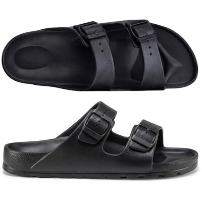 ESTRO Sandales Homme Été Confortable Sandales Homme Plastique Claquette Plastique Femme Mules B15 (43 EU, Noir) - Publicité ESTRO Sandales Homme Été Confortable Sandales Homme Plastique Claquette Plastique Femme Mules B15 (43 EU, Noir) - Publicité