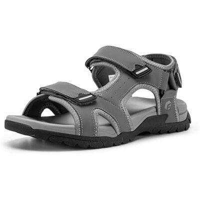 FitVille Sandales de Sport Homme Large Sandales Outdoor avec Fermeture à Scratch Antidérapantes Légère Chaussures de Randonnée Respirantes pour Été Gris 46 EU Ancho - Publicité FitVille Sandales de Sport Homme Large Sandales Outdoor avec Fermeture à Scratch Antidérapantes Légère Chaussures de Randonnée Respirantes pour Été Gris 46 EU Ancho - Publicité