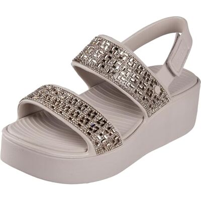 Skechers Femme Platform Sandal cale, Taupe, 39 EU - Publicité Skechers Femme Platform Sandal cale, Taupe, 39 EU - Publicité