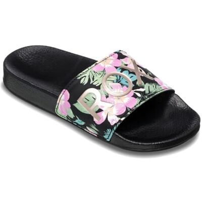 Roxy Sandales Rg Slippy II pour fille, Pochoir noir et rose, 28 EU - Publicité Roxy Sandales Rg Slippy II pour fille, Pochoir noir et rose, 28 EU - Publicité