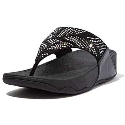 Fitflop Sandales Lulu pour femme avec strass, Noir, 40 EU - Publicité Fitflop Sandales Lulu pour femme avec strass, Noir, 40 EU - Publicité