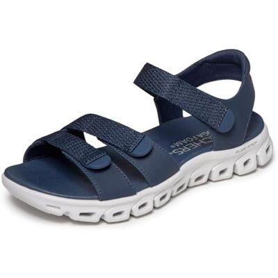 Skechers Sandales Plates Glide-Step Count on ME pour Femme, Bleu Marine, Pointure 38 - Publicité Skechers Sandales Plates Glide-Step Count on ME pour Femme, Bleu Marine, Pointure 38 - Publicité