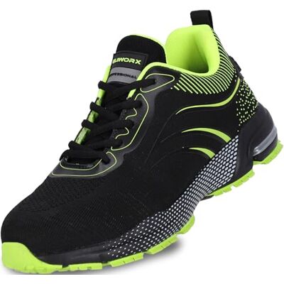 ELIWORX Chaussures de travail S1 PL en maille respirante Onyx Pro Avec embout en acier, semelle intermédiaire anti-perforation en Kevlar, particulièrement antidérapantes, Noir fluo., 48 EU - Publicité ELIWORX Chaussures de travail S1 PL en maille respirante Onyx Pro Avec embout en acier, semelle intermédiaire anti-perforation en Kevlar, particulièrement antidérapantes, Noir fluo., 48 EU - Publicité