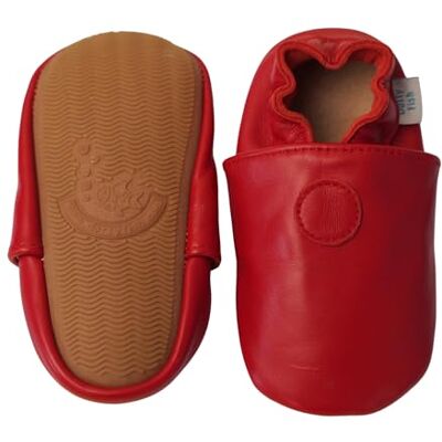 Dotty Fish Chaussures Pieds Nus en Cuir pour bébés et Enfants avec Semelles en Caoutchouc. Légères, Souples et antidérapantes. Marque Britannique. Garçons et Filles Rouge uni, 2-3 Ans - Publicité Dotty Fish Chaussures Pieds Nus en Cuir pour bébés et Enfants avec Semelles en Caoutchouc. Légères, Souples et antidérapantes. Marque Britannique. Garçons et Filles Rouge uni, 2-3 Ans - Publicité